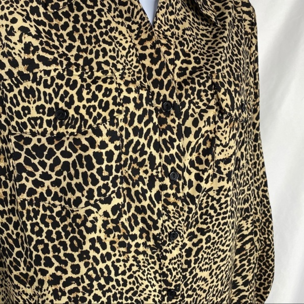 Notations Leopard Print Along Sleeves Button Dn - image 6